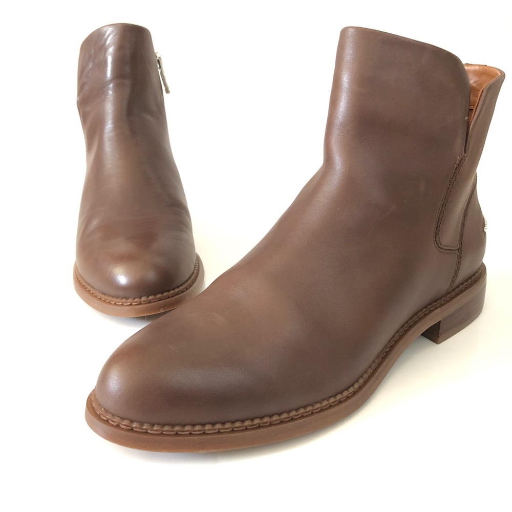 Franco Sarto Happy Ankle Boot, Brown Leather, Size 7.5